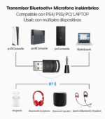 Transmisor Bluetooth para Sony PS5 / PS4 / PC - Image 2